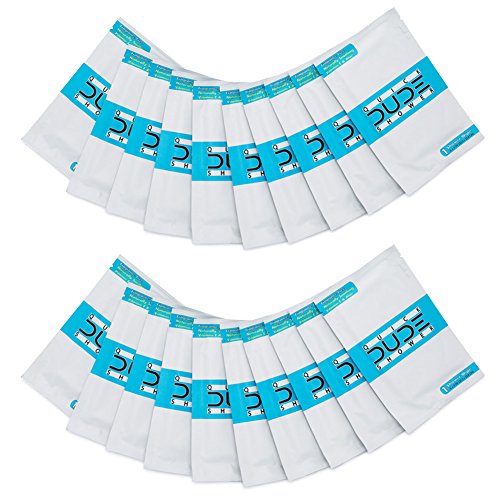 DUDE Shower Body Wipes,Portable Travel-Sized Individual Cleansing Cloths for Men, 10 Count, Pack of 2