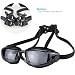 WACOOL Professional Clear Anti-Fog Anti-Shatter UV Protection Swimming Goggles,Never Leaking Swim Goggles with Protection Case (Black)