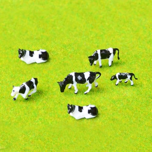 UTTASU - Lot de 10 Vaches noires et blanches pour modélisme ferroviaire échelle 187 HO/OO