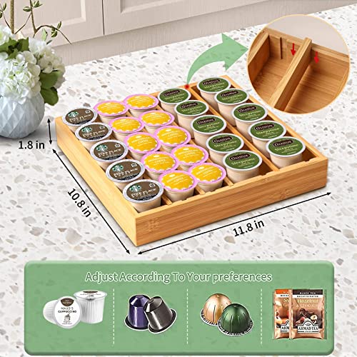 Fuhuim Bamboo K Cup Holder For Drawer Countertop, Coffee Pod Holder Organizer , K- Cup Storage For Coffee Station Home Office And Kitchen (Bamboo) #TOP6