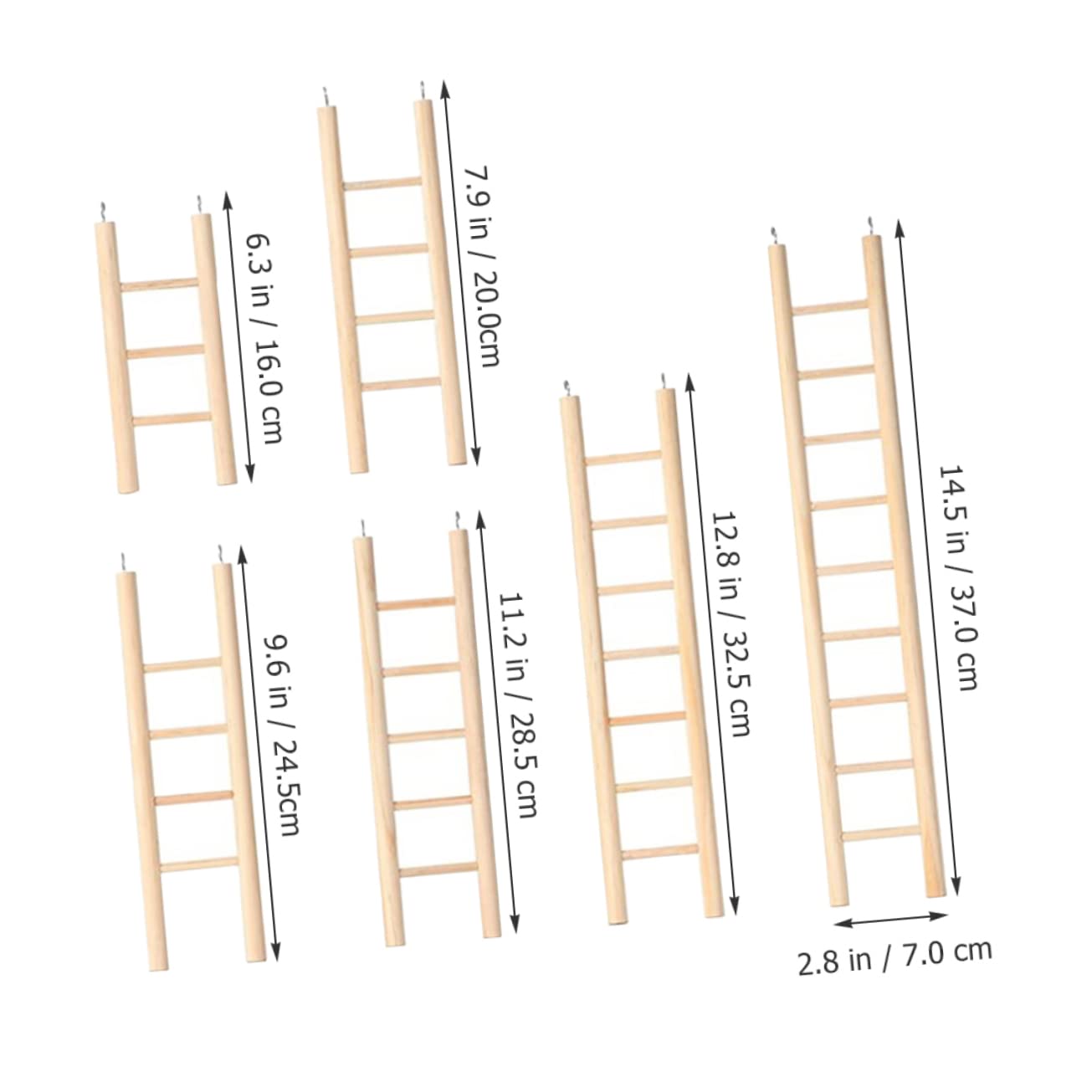 Kisangel 6Pcs Bird Ladder for Parakeets Birds for Cage Climbing Exercise Enhances Playtime Activity Space for Lovebirds Cockatiels