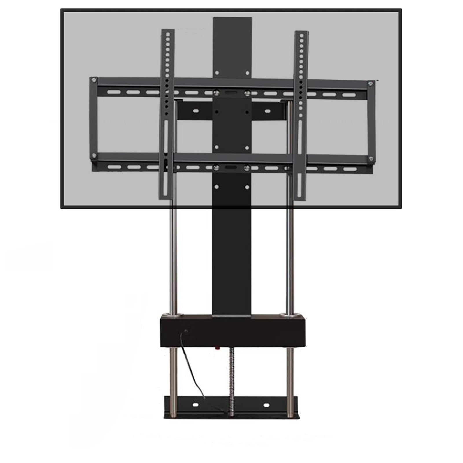 Support TV motorisé au sol en acier robuste pour téléviseur LCD de 50 kg et levage fluide