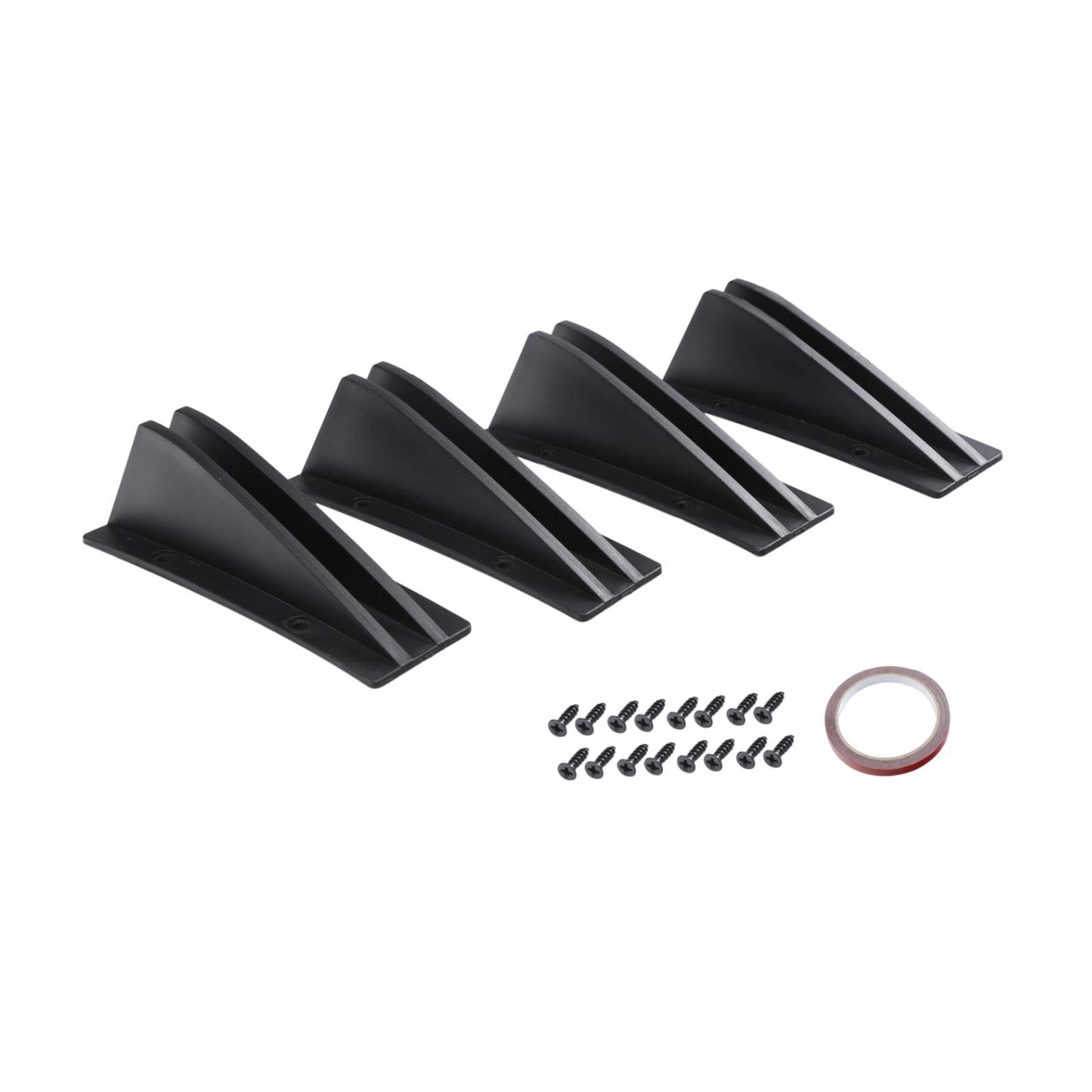 Diffuseur arrière de voiture générique avec 4 mini ailerons de séparation noirs - 8