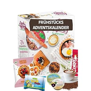 Frühstück Adventskalender 2022 mit 24 leckeren Frühstücksartikeln als Geschenkidee für die Vorweihnachtszeit