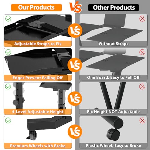Image of Uboway Adjustable Dumbbell Stand- Dumbbell Rack with 4 Level Height Adjustment, Weight Stand for Dumbbells with Tablet Holder and Wheels, Hand Weight Rack for Adjustable Dumbbell Set, Home Gym Fitness