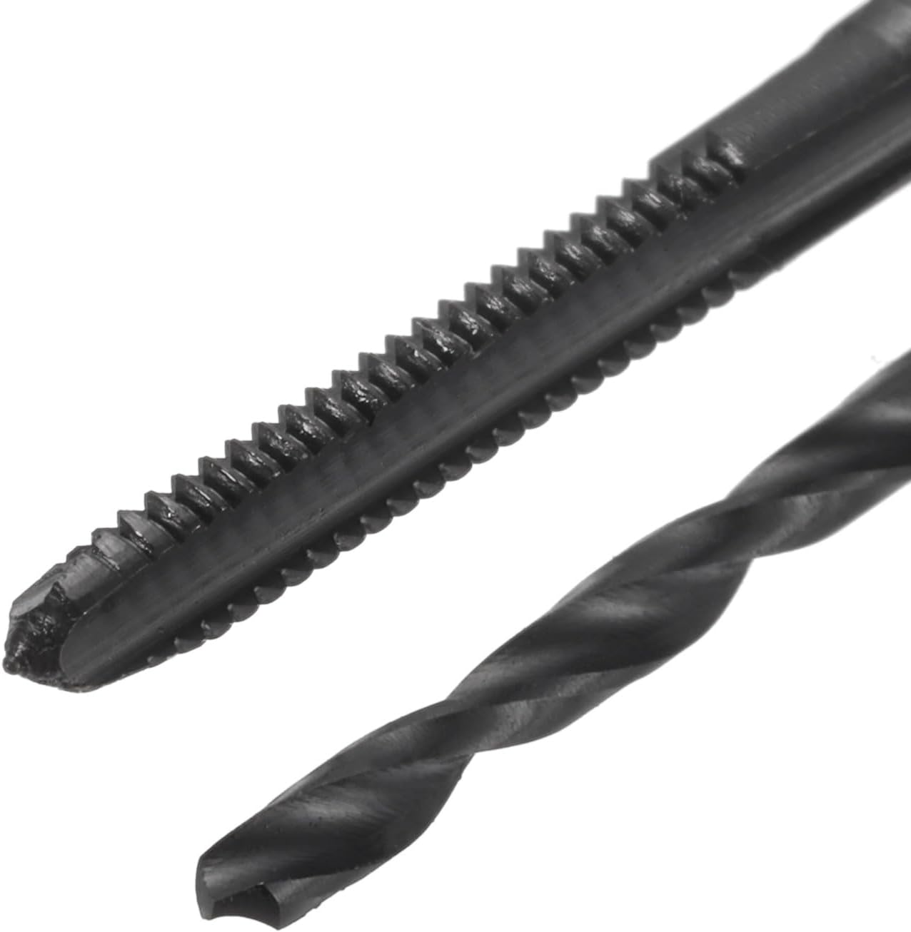 uxcell Tap & Drill Bit Set, 1pcs 1-72 UNC Straight Flute Thread Taps and 1pcs 1.5mm Twist Drill Bits, Black Oxide HSS6542 Screw Tapping Threading Tools