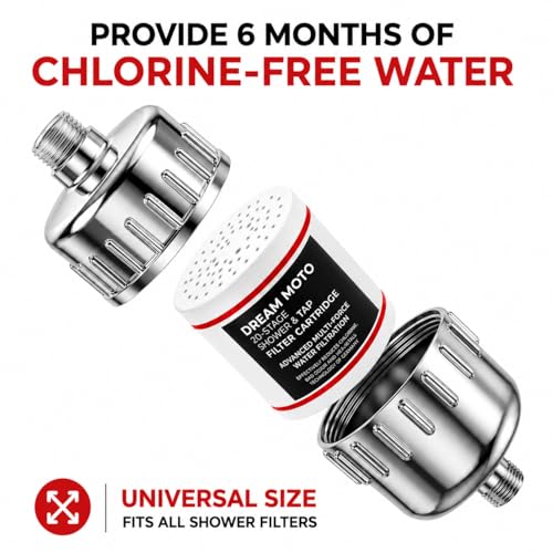 Image of 20 Stage Shower Filter Cartridge Replacement - Universal Shower Head Filter for Hard Water - Removes Chlorine, Heavy Metals & Impurities - Vitamin C, KDF 55, Activated Carbon - Water Softener for Skin