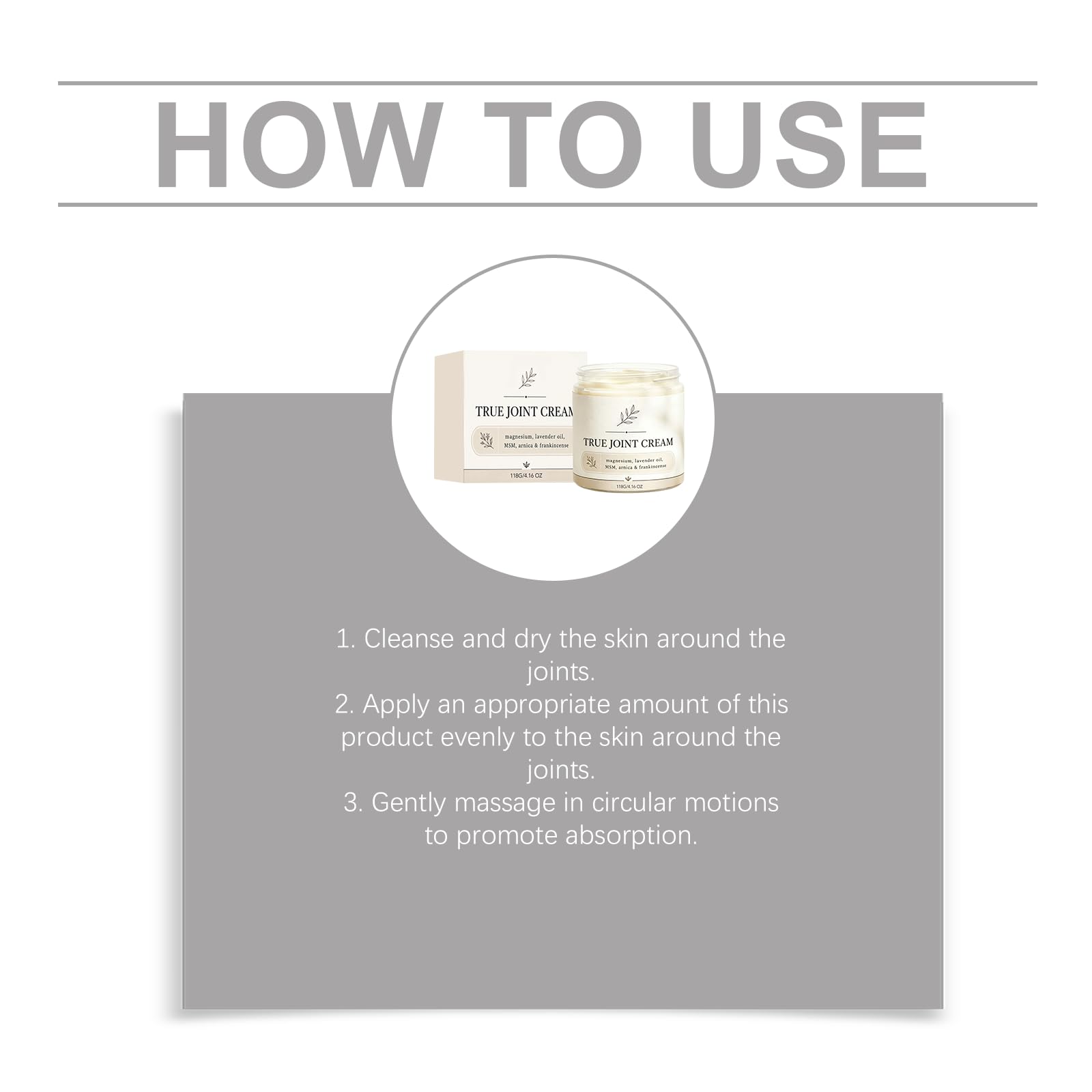 True Joint Cream, krem do ciała z magnezem, arniką i kadzidłem, nawilżający krem do masażu pleców, ramion i łokci, codzienne samopoczucie stawów, szybko się wchłania (6 szt.)