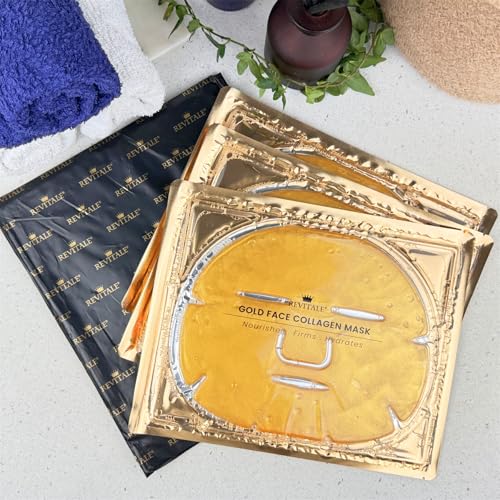 Revitale 24K Gold Face Mask (3 Pack) - Hydrating & Nourishing Sheet with Collagen and Natural Extracts for Radiant, Moisturised Skin - Image 3