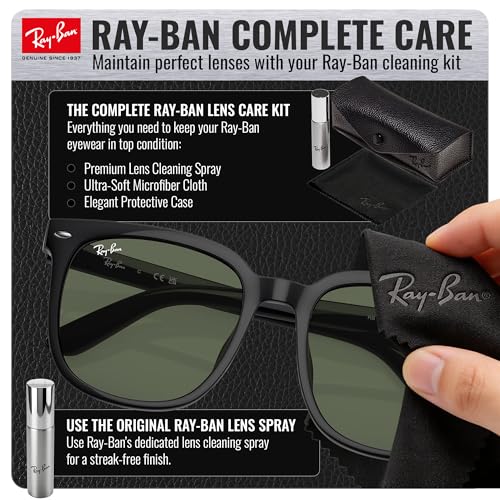 Image of Ray-Ban RB4401D Square Shaped Sunglasses for Men & Women with Official RAYBAN Eyewear Kit