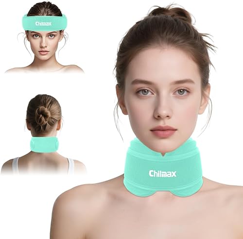 Envoltura de hielo para cuello, bolsa de hielo cervical de gel, almohadilla de enfriamiento reutilizable para terapia fría y caliente para frente,