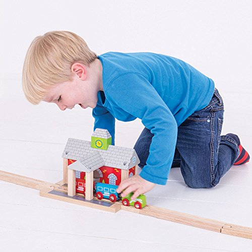 Bigjigs Rail Wooden Railway Station - Other Major Rail Brands Are Compatible #TOP2