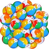 Honoson 50 Pack Mini Beach Balls for Kids 5 Inch Small Inflatable Beach Balls Bulk for The Pool Birthday Party Favors Classic Rainbow Color Blow up Tiny Toy for Summer and Water Games(50 Pack)