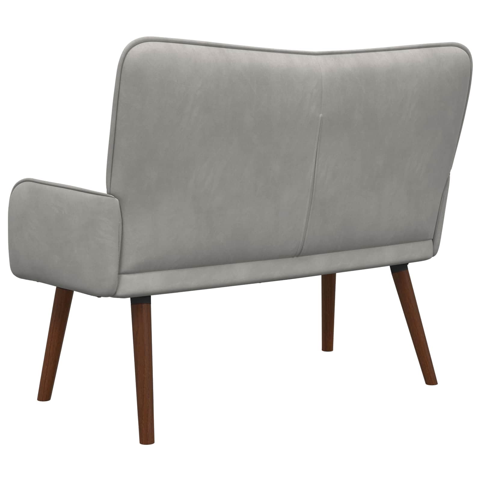 Canapé 2 places gris clair 115 x 61 x 87 cm en velours avec cadre en métal pour salon et bureau Meuble rembourré confortable avec accoudoirs et dossier, idéal pour s'asseoir, lire, se