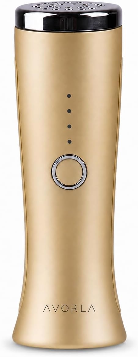 AVORLA® I Red Light Infrared Therapy Facial Wand I At-Home Skin Care Device, Anti Wrinkle Facial Massager (Gold)