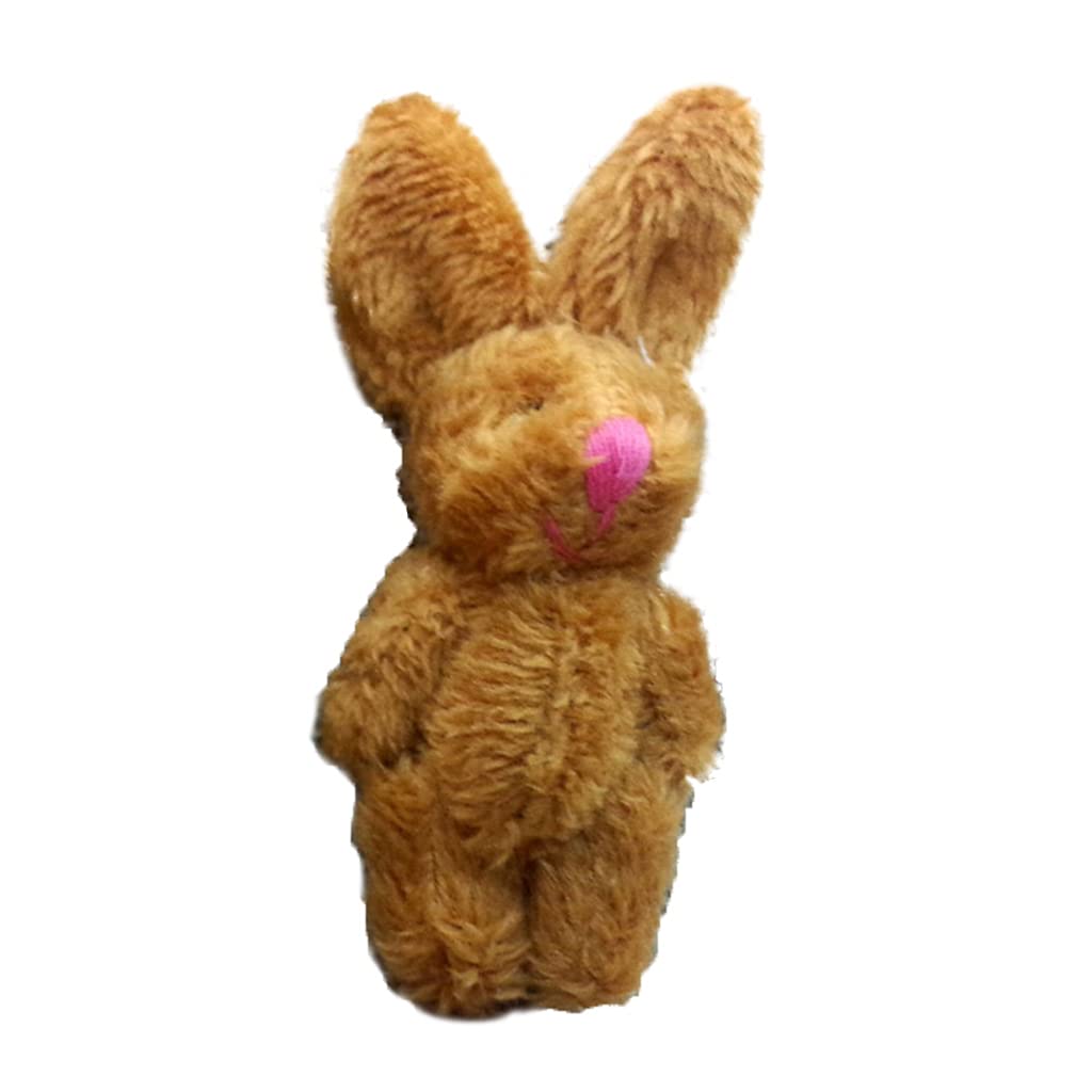XAGMODSHN 6cm Realistic Plush Soft Stuffed Rabbits, Brown
