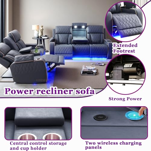 Luxury recliner sofa leather set