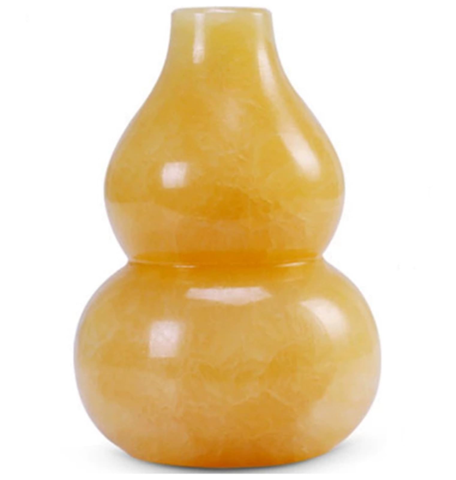 DPURPIWADY Yellow Jade Gourd Statue,Luck Craft Sculpture,Hand-Carved Crystal Ornament for Home, Office Desk, Feng Shui Decor,3cm