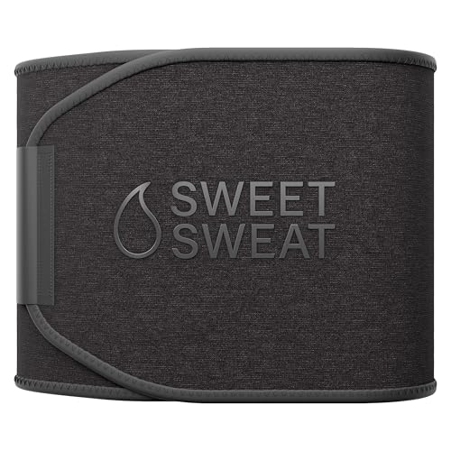 Sports Research Sweet Sweat Waist Trimmer for Women and Men - Sweat Band Waist Trainer Belt for High Intensity Training and Gym Workouts