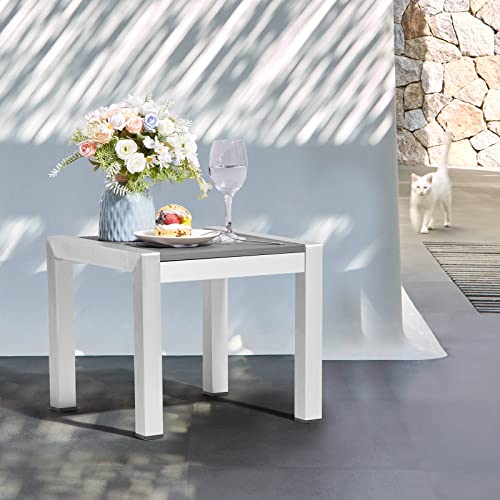 Jearey Aluminum Adirondack Outdoor Side Table, Pool Composite Patio Table, End Tables For Backyard, Pool, Indoor Companion, Grey #TOP1