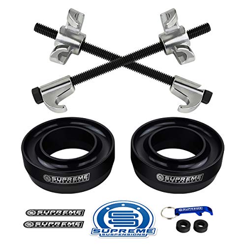 Supreme Suspensions - 2" Front Leveling Kit for 1997-2003 Ford F-150 & 1998-2007 Ford Ranger 2WD T6 Billet Aluminum Coil Spring Lift Spacers with Spring Compressor Tool