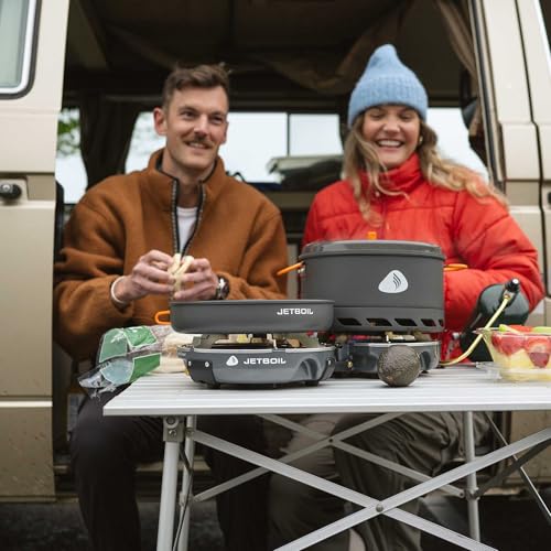 Réchaud Jetboil Genesis haut de gamme en gris avec kit de cuisson durable