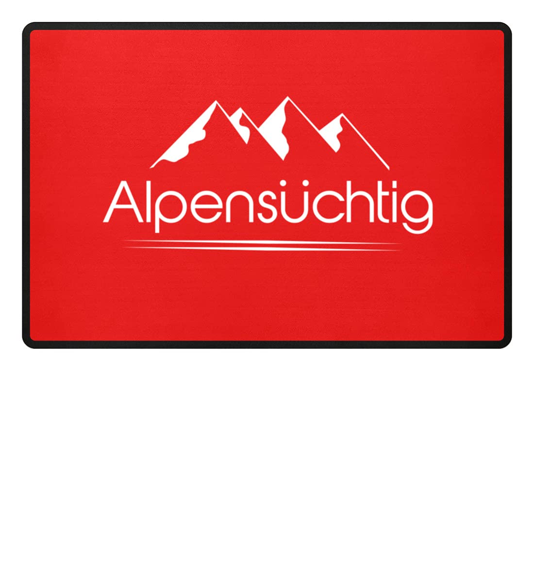 Tapis paillasson rouge rubis 60x40cm imprimé Alpensisch pour entrée style chalet
