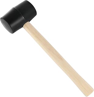Lekayihu 8 oz Rubber Mallet Hammer with Wood Handle - Heavy Duty Double Faced Head for Furniture Assembly & Tile Work