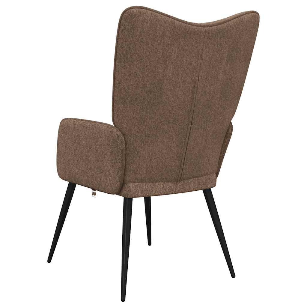 Sillón de relax de tela marrón, moderno sillón acento para salón y dormitorio, cómodo sillón de lectura con estructura de acero, cómodo sillón para relajarse