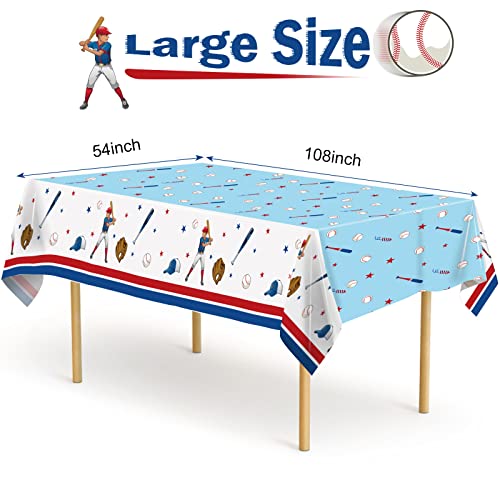Dbkl 3 Pack Baseball Tablecloth Baseball Party Decorations Disposable Plastic Party Table Cover Tablecloth Rectangle Table Cloth For Baseball Theme Birthday Party Supplies #TOP1