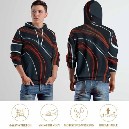 Sweat à capuche homme noir coupe pullover pour éviter le froid - 7