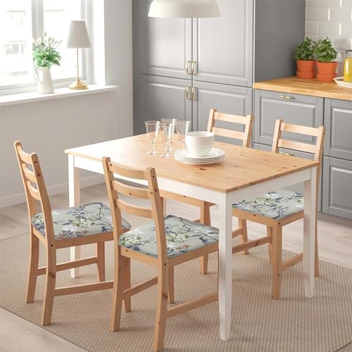 Image of SearchI Seat Covers for Dining Room Chairs Stretch Printed Chair Seat Covers Set of 6, Removable Washable Upholstered Chair Seat Protector Cushion Slipcovers for Kitchen, Office(Green Flower)