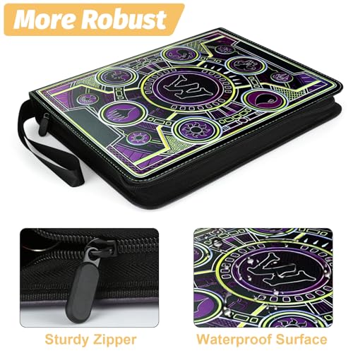 Image of 9 Pocket Card Binder,Trading Card Binder Premium 720 Double PU Card Collection Binder with Sleeves,Card Folder for MTG, TCG, Sports Cards, (Purple)