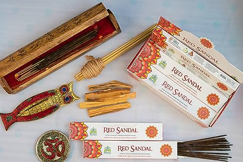 Image of Himalaya Premium Incense Sticks for Everyday Use | Aroma Fragrance Sticks|Pooja Room Items for Home & Prayers | Freshness Positive Energy (Red Sandal) (Pack of 12, Each of 15 GM)