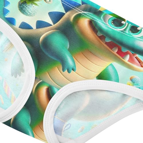 Cotton Toddler Underwear Floral Playful Cute Alligator Blue Panties Little Girl Aesthetic Briefs Girls Undies 2t4