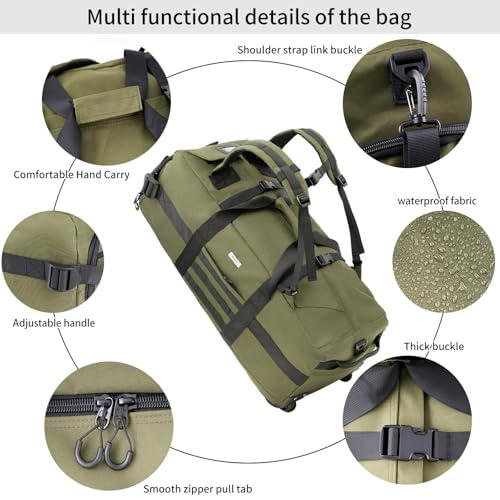 80L Foldable Rolling Duffel Bag
