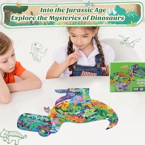 Puzzle de dinosaurios para niños de 6 a 8 años 295 piezas puzzle con forma de animal único para el suelo para niños de 8 a 12 años miniatura 6
