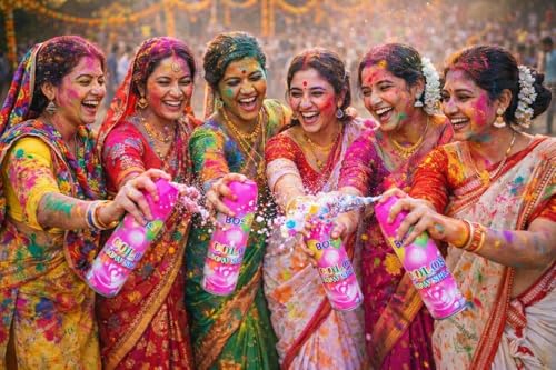 Image of Holi BOSS Colour Snow Spray | |Red /Pink | Non - Toxic | Eco - Friendly | 550ML | Made in India | Popo Toys