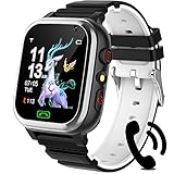 kaacly Smartwatch Niños, Reloj de teléfono para niños con podómetro SOS Juego música Reloj Despertador Papel Tapiz Encantador, Reloj Inteligente para niños de 4 a 12 años niños y niñas Dull Black