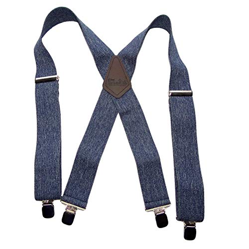 Holdup Contractor Series Dark Jeans Xs 2" Wide X-Back Work Suspenders With Usa Patented No-Slip Clips #TOP15