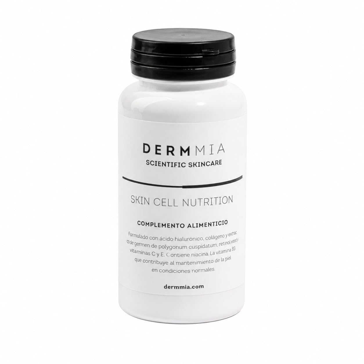 Dermmia Skin Cell Nutrition 90 Cápsulas – Colágeno Hidrolizado con Ácido Hialurónico y Vitamina C | Suplemento Articular y Antiedad