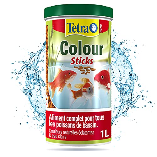 Tetra Pond Colour Sticks – Alimentation Equilibrée pour les Poissons de Bassin à Couleurs vives – Enrichi en Oligo-éléments et Vitamines essentiels, Caroténoïdes – Renforce l’éclat des couleurs – 1 L