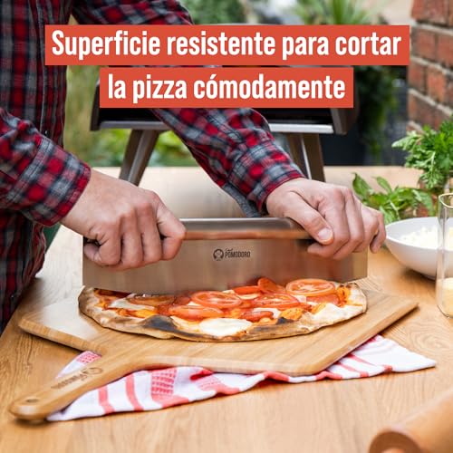 Miniatura 7 de Chef Pomodoro Pala Pizza 41 Cm, Tabla Pizza Horno De Madera De Bambú Para Hornear Pizza Casera Y Pan, Bandeja Madera Aperitivos, Embutidos Y Quesos, Utensilios De Cocina Para Pizzeros