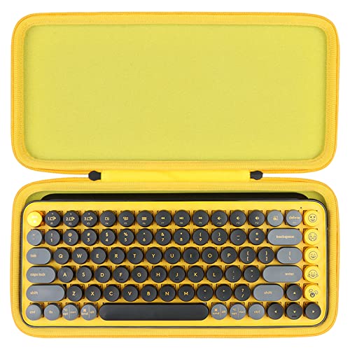 co2CREA Duro Viajar Caja Estuche Funda para Logitech Pop Keys Teclado mecánico inalámbrico(Funda Solo,Case Only) (Negro)