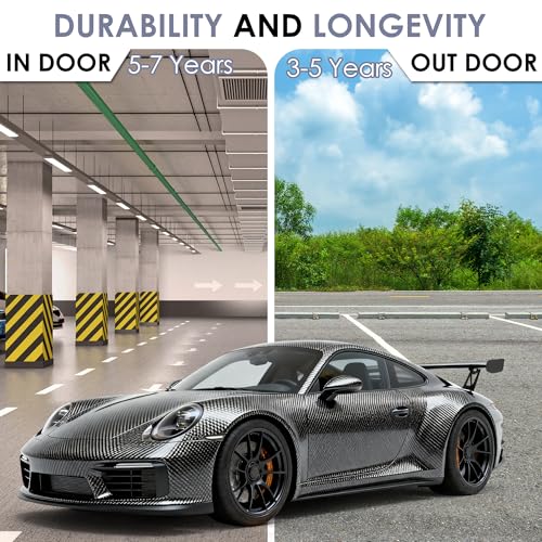 Image of 5ft x 4.9ft Car Vinyl Wrap, 3D Carbon Fiber Black Car Wrap Vinyl Roll for Cars Body Protection, Scratch Resistance with Air Release Technology (Carbon Fiber Black)