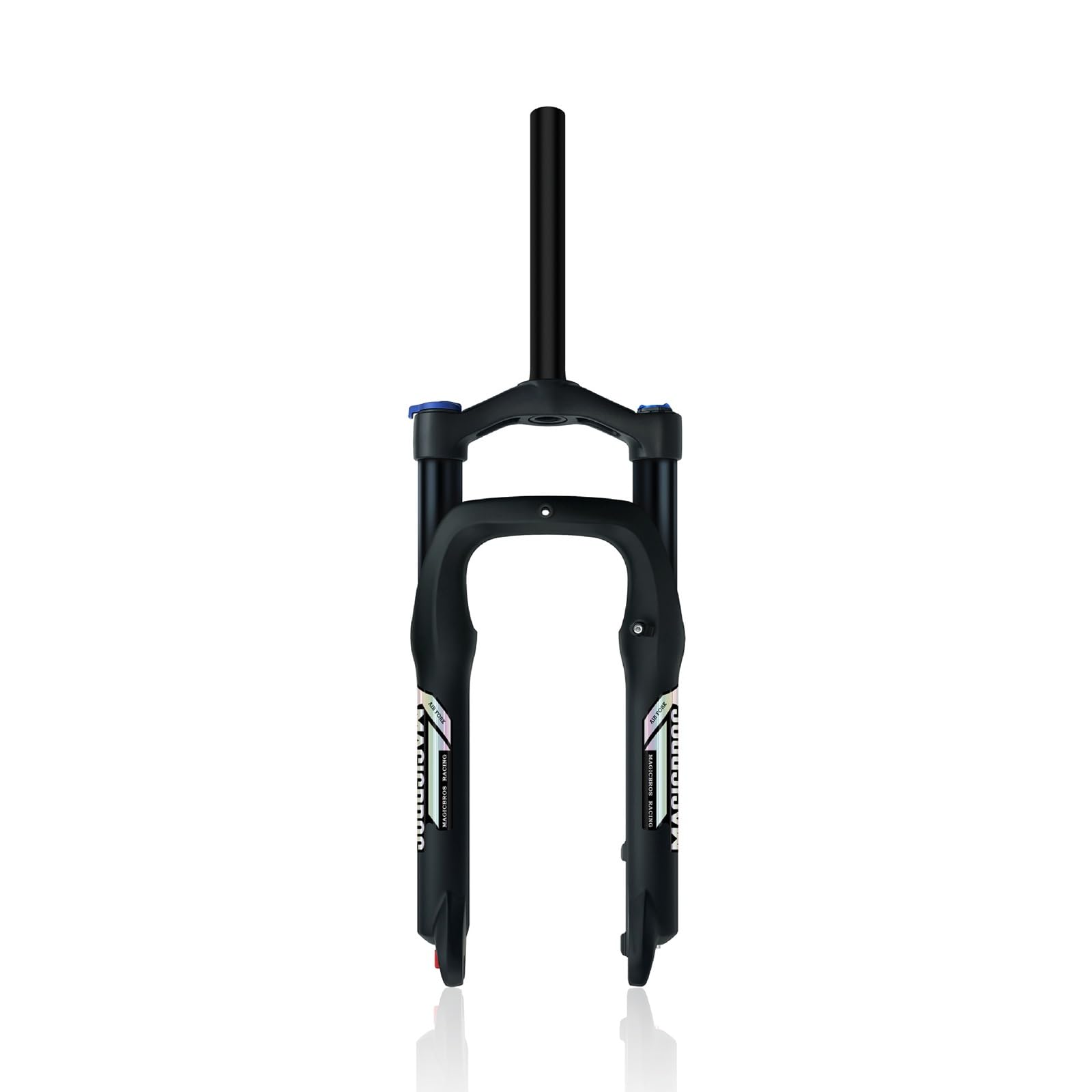 Forcella Ammortizzata per Fat Bike 20/26x4,0 MTB Forcella Anteriore Ad Aria Tubo Diritto da 1-1/8'' QR Freno A Disco Escursione 100mm Regolazione del Ritorno(Black,20in)