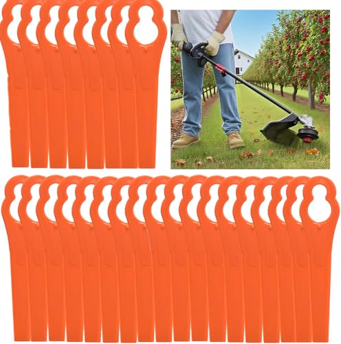 InYoHui 100Pcs Replacement Plastic Blades Nylon Strimmer Lawn Mowers Blades Compatible Accessories with Polycut 2-2 Polycut 3-2 FSA 45 FSA 57 FSE 52 SWIFT 40V Cordless Trimmer