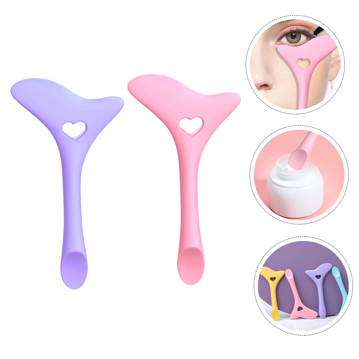 Didiseaon 10pezzi Stencil Per Eyeliner Silicone Per Facili Usare Per Applicazione Precisa Mascara e Eyeliner Per Professionisti e Principianti Rosa