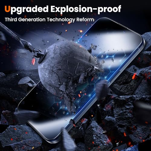 Image of UniqueMe for iPhone 14 Plus /13 Pro Max Screen Protector - [Military Grade Shatterproof & 9H+ Hardness] Screen Protector 13 Pro Max Tempered Glass Full Coverage Protection, Easy Installation, 2 Packs