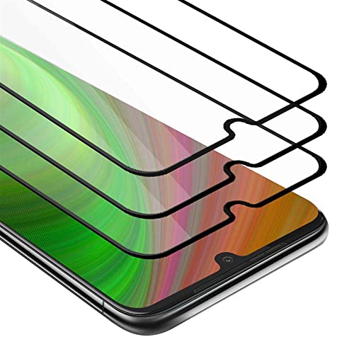 Cadorabo 3X Vidrio Templado Cobertura Completa Compatible con Motorola Moto G8 Plus en Transparente con Negro - Paquete de 3 Vidrio Protector de Pantalla en dureza 9H con compatibilidad Touch 3D